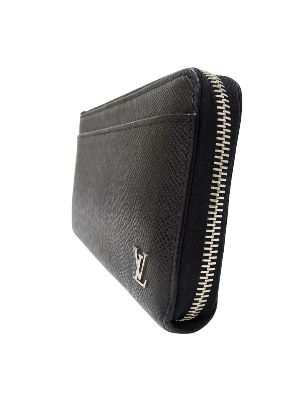 Louis Vuitton Wallet Taiga Zippy Dragonne Ardoise Black L-shaped Zipper Large